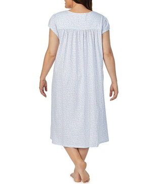 エイレーンウェスト レディース ナイトウェア アンダーウェア Plus Ditsy Print Jersey Knit Ballet Nightgown White Ditsy