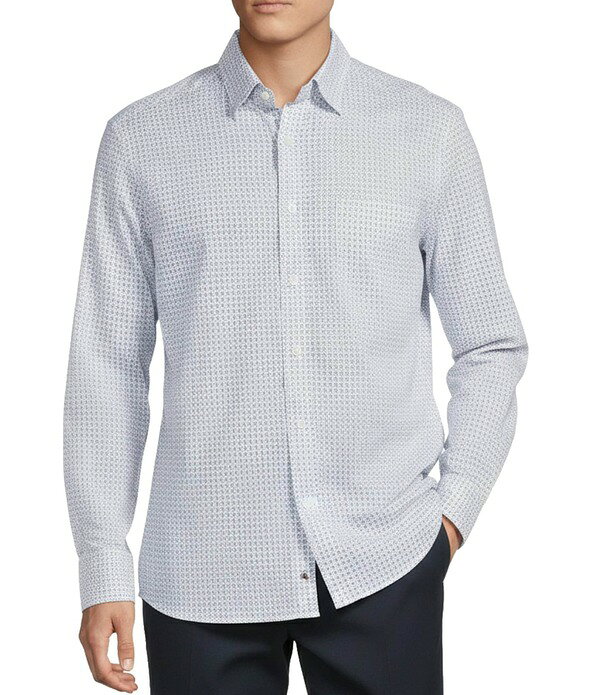 ダニエル クレミュ メンズ トップス シャツ Cremieux Blue Label Geometricomfort Stretch Long Sleeve Woven Shirt Lucent White ホワ..