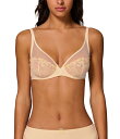 【送料無料】 シモーヌペレール レディース ブラジャー アンダーウェア Unlined Sheer Embroidered Plunge Bra Pampa