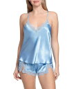 【送料無料】 インブルーム レディース ナイトウェア アンダーウェア Solid Satin Lace Sleeveless Shorty Pajama Set...