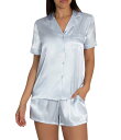 【送料無料】 インブルーム レディース ナイトウェア アンダーウェア Solid Satin Shorty Coordinating Pajama Set Bl...
