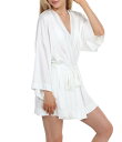【送料無料】 ハニーデュー レディース ナイトウェア アンダーウェア Love Story Solid Long Sleeve Belt Tie Robe White