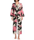 【送料無料】 ナトリ レディース ナイトウェア アンダーウェア Niwashi Long Sleeve Notch Collar Satin Floral Pr...