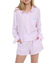 【送料無料】 ハニーデュー レディース ナイトウェア アンダーウェア Awaken Woven Long Sleeve & Shorty Pajama Set ...