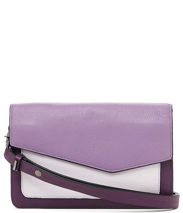 ボトキエ レディース ショルダーバッグ バッグ Cobble Hill Pebble Leather Colorblock Flap Snap Shoulder Bag Purple/Multi