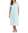 【送料無料】 ミス エレーン レディース ナイトウェア アンダーウェア Plus Size Short Sleeve Jewel Neck Long Night...
