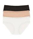 【送料無料】 ナトリ レディース パンツ アンダーウェア Bliss Girl Lace Trim Brief Panty 3-Pack Cafe