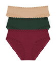 【送料無料】 ナトリ レディース パンツ アンダーウェア Bliss Girl Lace Trim Brief Panty 3-Pack Dark Cherry...