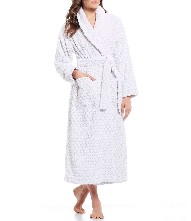 ̵ ꡼  ǥ ʥȥ  Spa Dot Grey Long Terry Cozy Robe...