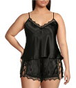 【送料無料】 インブルーム レディース ナイトウェア アンダーウェア Plus Size Solid Satin & Lace Shorty Pajama Se...