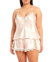 【送料無料】 インブルーム レディース ナイトウェア アンダーウェア Plus Size Solid Satin & Lace Shorty Pajama Se...