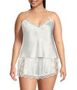 【送料無料】 インブルーム レディース ナイトウェア アンダーウェア Plus Size Solid Satin & Lace Shorty Pajama Se...