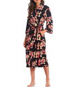 【送料無料】 ナトリ レディース ナイトウェア アンダーウェア Geisha Printed Cozy Knit Long Sleeve Tie Waist M...
