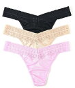 【送料無料】 ハンキーパンキー レディース パンツ アンダーウェア DreamEase Original Rise Thong 3-Pack Black/Cha...
