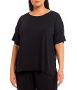 【送料無料】 ダナキャラン レディース ナイトウェア アンダーウェア Plus Size Solid Drop Shoulder Short Sleeve Cr...