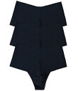 【送料無料】 ハンキーパンキー レディース パンツ アンダーウェア Breathe Soft High-Rise Thong 3-Pack Black/Blac...