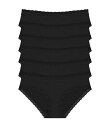 【送料無料】 ナトリ レディース パンツ アンダーウェア Bliss Girl Lace Trim Brief Panty 6-Pack Black/Black...