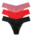 【送料無料】 ハンキーパンキー レディース パンツ アンダーウェア Holiday Original Thong 3-Pack Pink/Cherrywood/...