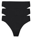 【送料無料】 ナトリ レディース パンツ アンダーウェア Bliss Bare Cotton Thong 3-Pack Black Pack