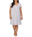 【送料無料】 エイレーンウェスト レディース ナイトウェア アンダーウェア Plus Size Watercolor Print Cap Sleeve Sweetheart Neck Jersey Knit Short Nightgown Watercolor(4)