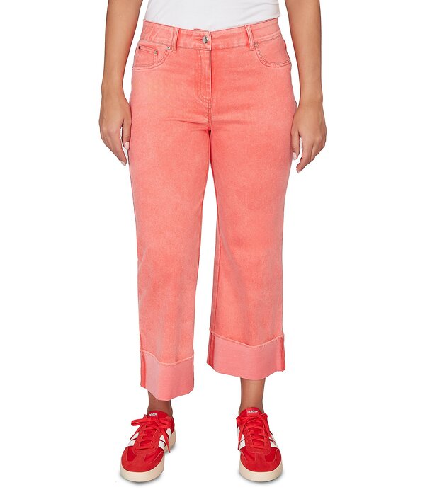 ルビーアールディー レディース ボトムス デニムパンツ ジーンズ Ruby Rd. Softly Faded Cuffedenim Jeans Deep Coral コーラル