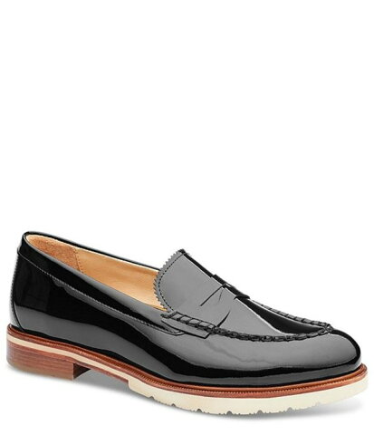 サミュエルフドバード レディース スリッポン・ローファー シューズ Tailored Traveler Patent Leather Penny Loafers Black Patent