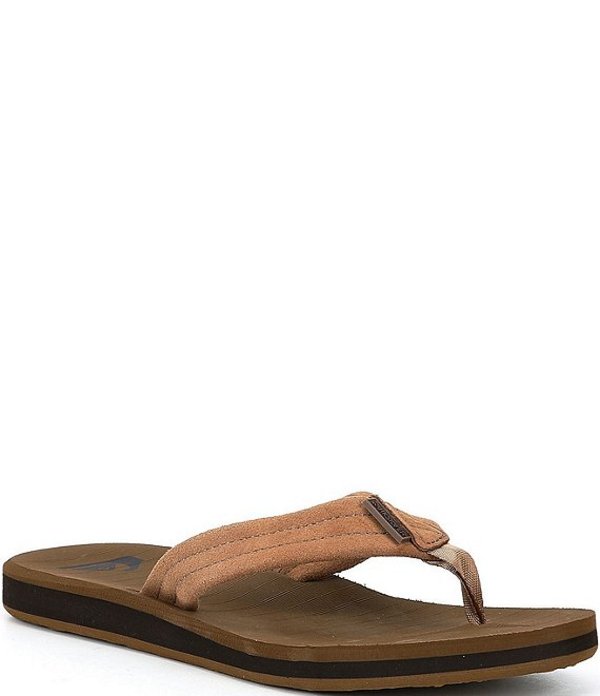 クイックシルバー メンズ サンダル シューズ Men's Carver Suede Flip Flops Tan