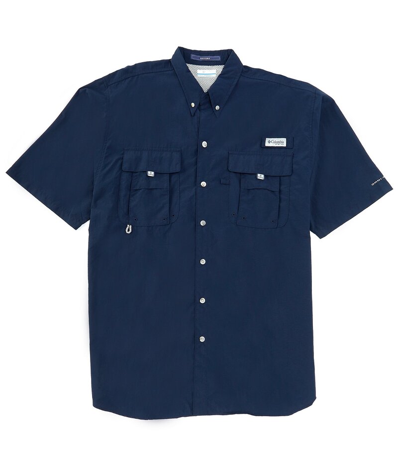 コロンビア メンズ トップス シャツ トール 半袖 Columbia PFG Big & Tall Bahama II Solid Short-Sleeve Woven Shirt Open Blue ブルー
