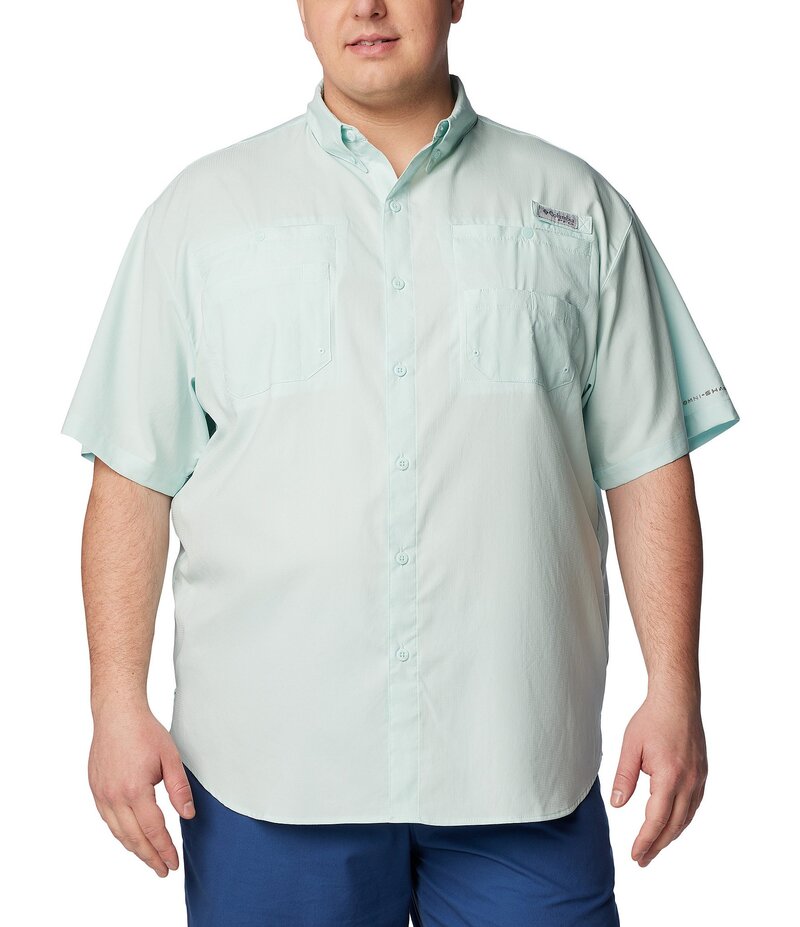 コロンビア メンズ トップス シャツ トール 半袖 Columbia PFG Big & Tall Tamiami II Short-Sleeve Solid Shirt Icy Morn