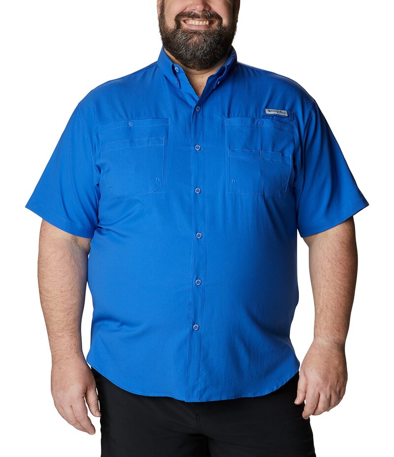 コロンビア メンズ トップス シャツ トール 半袖 Columbia PFG Big & Tall Tamiami II Short-Sleeve Solid Shirt Vivid Blue ブルー