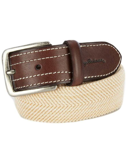【送料無料】 トッミーバハマ メンズ ベルト アクセサリー Stretch Chevron Braided Leather Trim Belt Tan 【送料無料】 トッミーバハマ メンズ ベルト アクセサリー Stretch Chevron Braided Leather Trim Belt Tan