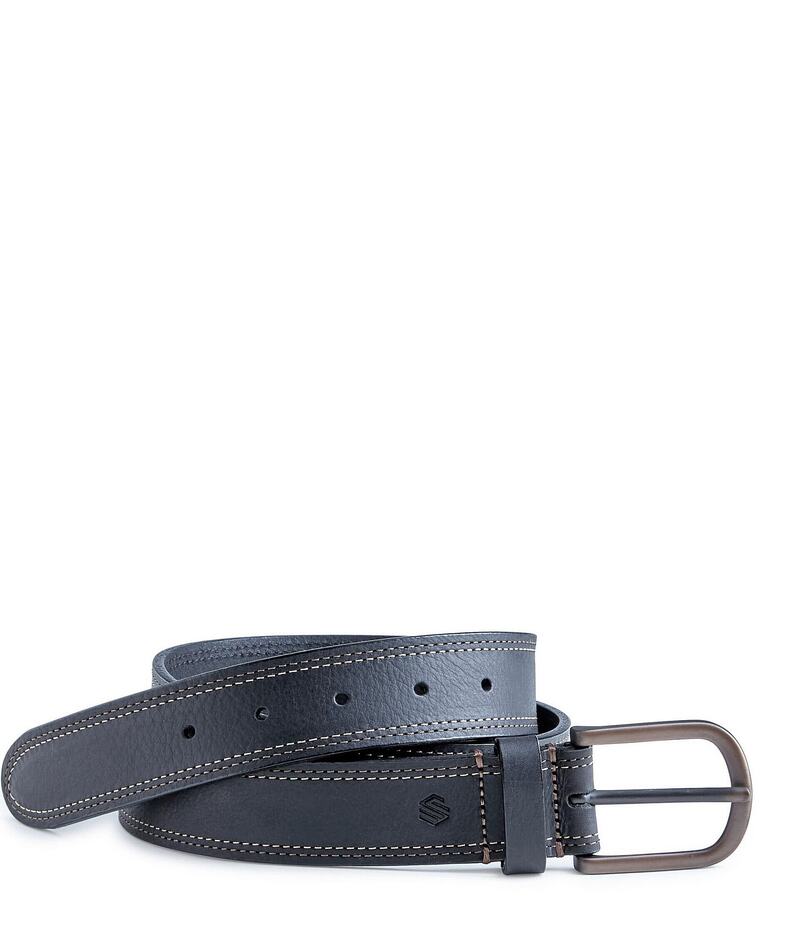 【送料無料】 ジョンストンアンドマーフィー メンズ ベルト アクセサリー Men's Double Contrast Stitched Belt Black