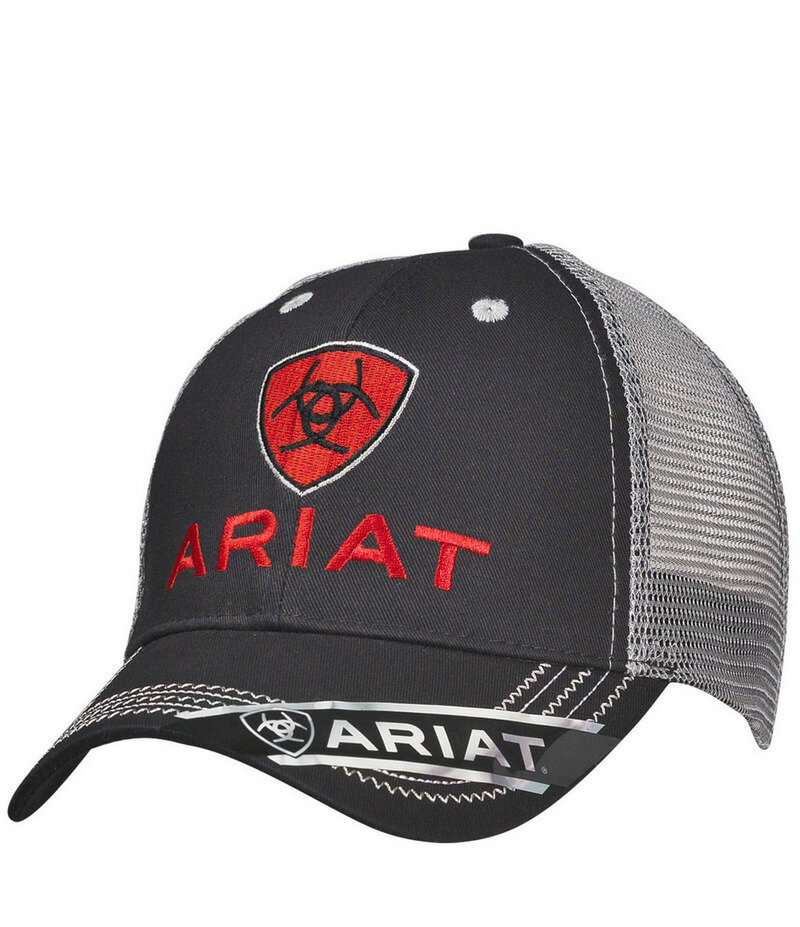 ꥢ  ꡼ ˹ å ɽ  Ariat Red Shield Embroidered Logo Mesh Velcro Back...