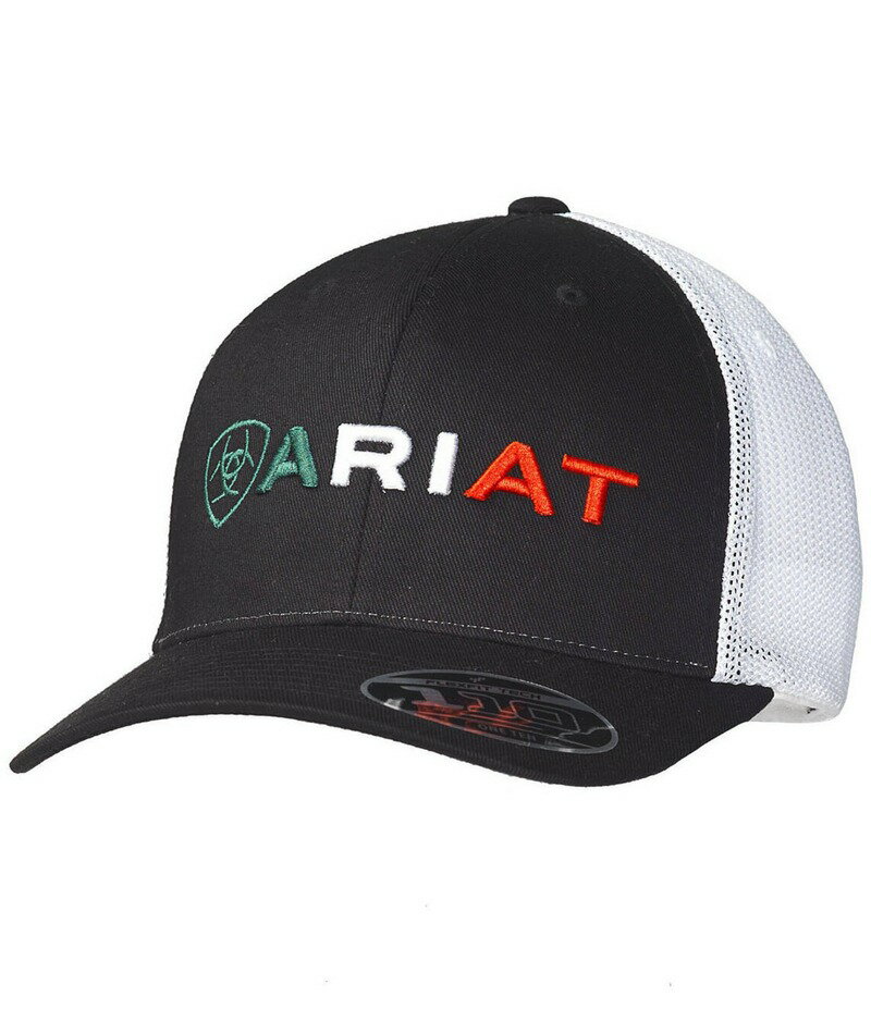 アリアト メンズ アクセサリー 帽子 メッシュ 刺繍 ロゴ Ariat Mexico Embroidered Logo Mesh Back Hat Black ...