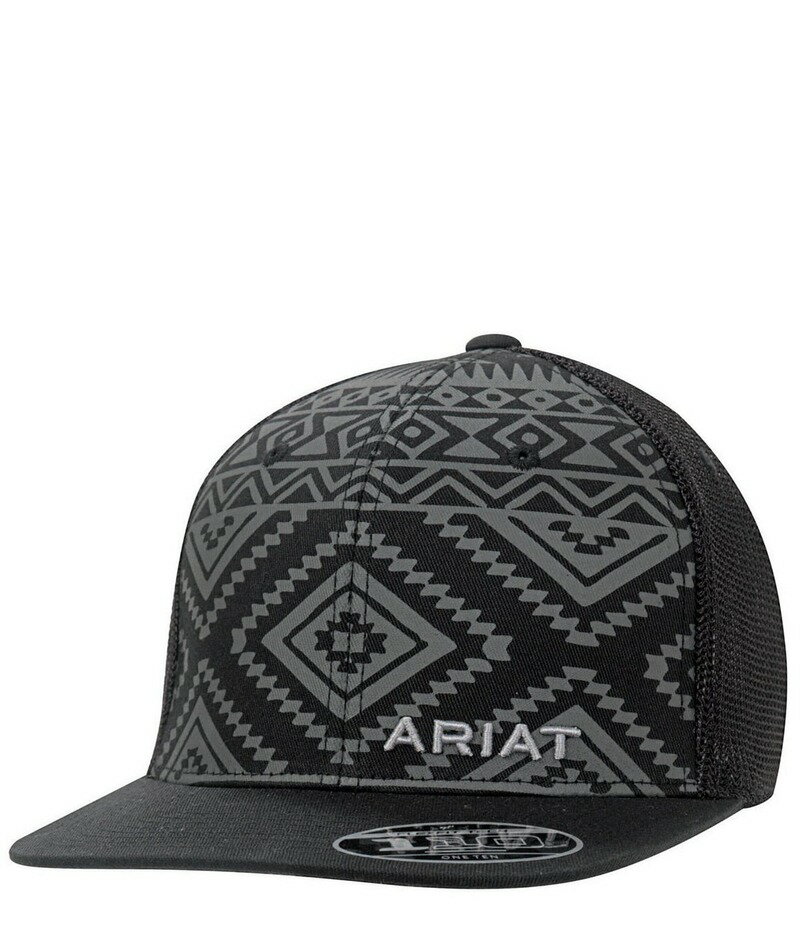 アリアト メンズ アクセサリー 帽子 プリント メッシュ キャップ Ariat FlexfitR 110 Printed Mesh Back Cap Black...