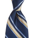 【送料無料】 ヒッキーフリーマン メンズ ネクタイ アクセサリー Stripe 3 1/4 Woven Silk Tie Navy/Gold