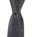 【送料無料】 ムラノ メンズ ネクタイ アクセサリー Fine Lines Abstract Print 2 3/4 Woven Silk Tie Grey