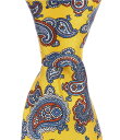 【送料無料】 ラウンドトゥリーアンドヨーク メンズ ネクタイ アクセサリー Paisley Print 3 1/8 Woven Silk Tie Yellow