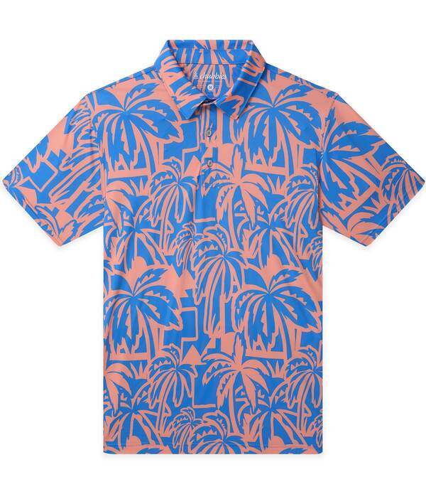 チャビーズ メンズ トップス シャツ ニット Chubbies Fond Farewell Tropical Short Sleeve Knit Performance Polo Medium Blue ブルー