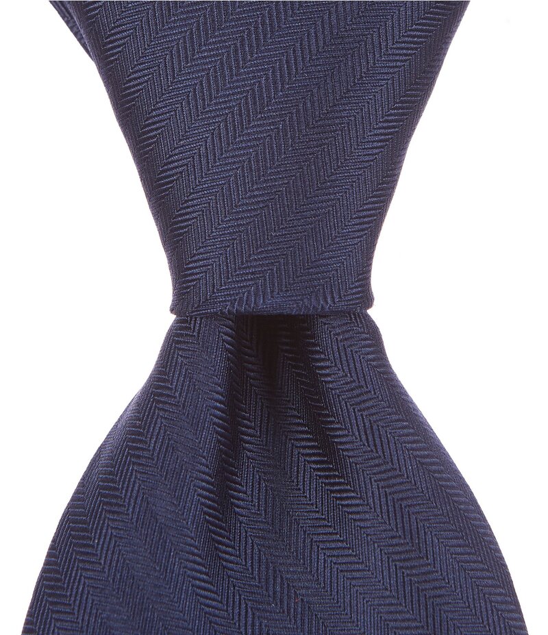 【送料無料】 ラウンドトゥリーアンドヨーク メンズ ネクタイ アクセサリー Big & Tall Herringbone Solid Traditional 3 3/8 Silk Tie Navy