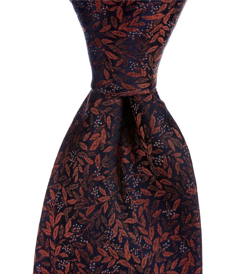 【送料無料】 ラウンドトゥリーアンドヨーク メンズ ネクタイ アクセサリー Big & Tall Vines 3 3/8 Silk Tie Orange