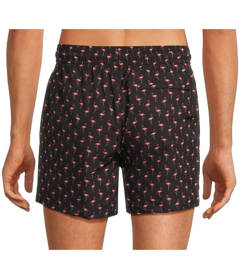 【送料無料】 カリビアン メンズ ハーフパンツ・ショーツ 水着 Big & Tall Mini Flamingo 5 Cabana Swim Trunks Black Multi