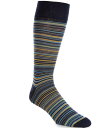 【送料無料】 ダニエル クレミュ メンズ 靴下 アンダーウェア Big & Tall Striped Crew Dress Socks Navy