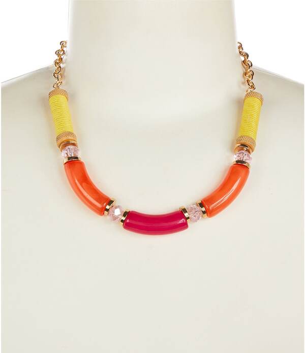 ディラーズ レディース アクセサリー ネックレス・チョーカー レース Dillard'sienna Tubular Beaded Collar Necklace Multi/Gold ゴールド