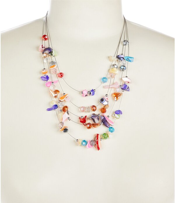 ディラーズ レディース アクセサリー ネックレス・チョーカー レース Dillard'shells And Beads Illusion Short Multi Strand Necklace Multi マルチカラー