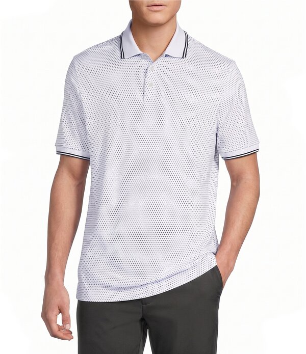 ダニエル クレミュ メンズ トップス シャツ プリント Cremieux Blue Label Classic Fit Pique Geo Dot Print Short Sleeve Polo Shirt Lucent White ホワイト