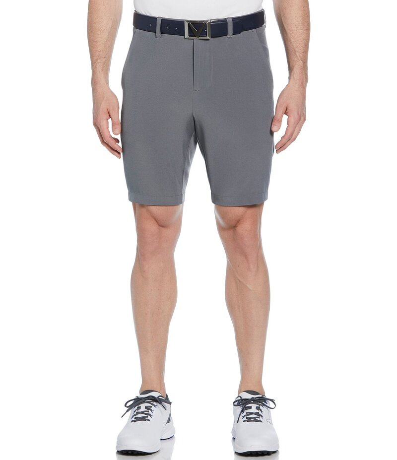 【送料無料】 キャラウェイ メンズ ハーフパンツ・ショーツ ボトムス 9 Flat Front Swing Tech Golf Shorts Quiet Shade