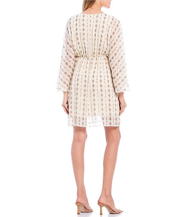 ミスミー レディース ワンピース トップス Printed Kimono Sleeve Dress Cream