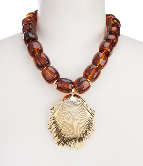 ナターシャ アクセサリー レディース ネックレス・チョーカー レース Natashaccessories Beaded Shell Resort Short Statement Pendant Necklace Multi マルチカラー