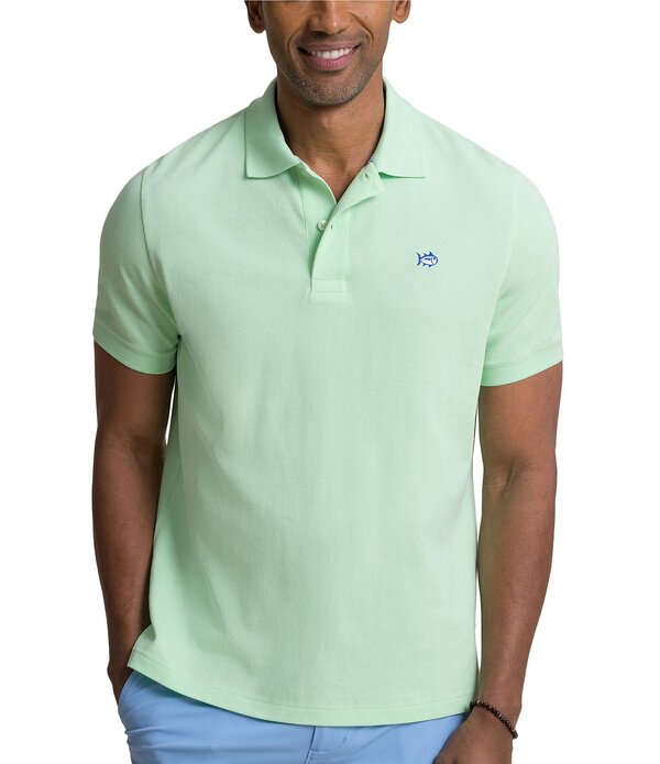 サウザーンタイド メンズ トップス シャツ Southern Tide Skipjack Short Sleeve Polo Shirt Green Ash アッシュ